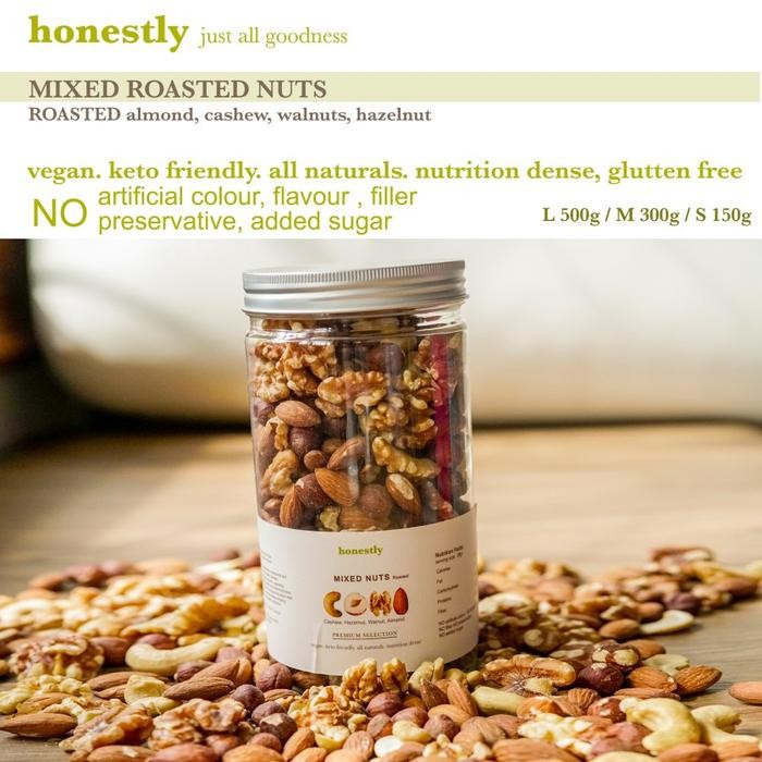 

Mixed Roasted Nuts , Kacang Panggang Almond Cashew Hazelnut Walnut