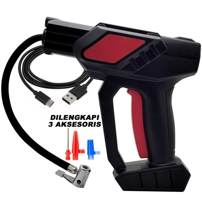 Mini Compressor - Pompa Ban Angin / Pompa Ban Mobil Sepeda Elektrik Pompa Angin Portable USB TYPE C