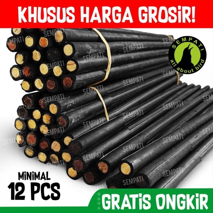 GROSIR Tangkringan Setan Karet Hitam Sangkar Burung Murai Anti Patah