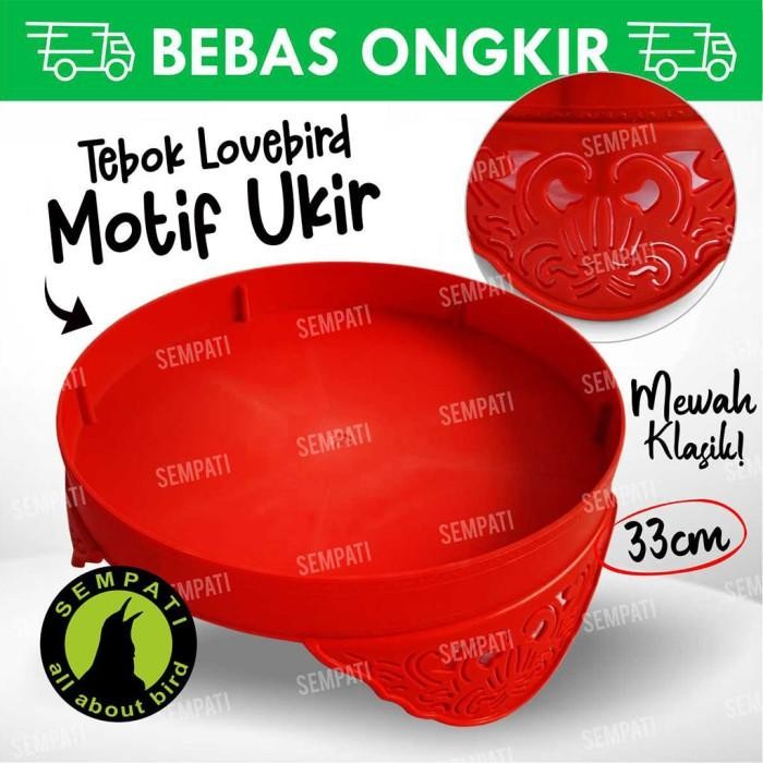 Tebok sangkar kandang burung lovebird tebok motif ukir plastik tebal