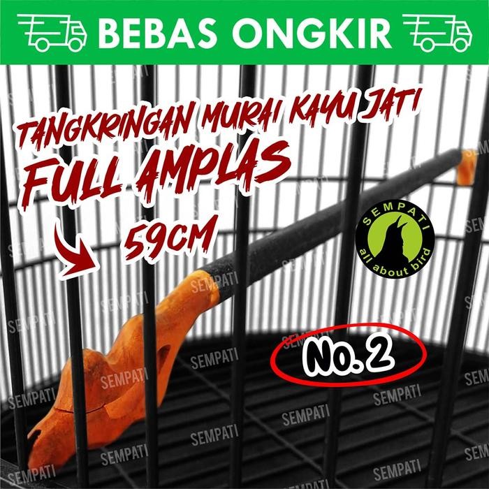 TANGKARINGAN SANGKAR KANDANG BURUNG MURAI NO 2 KLASIK KAYU JATI TKR2MR