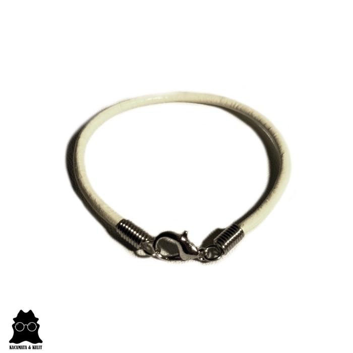 Gelang Simple Kulit Asli Handmade Round Leather Bracelet