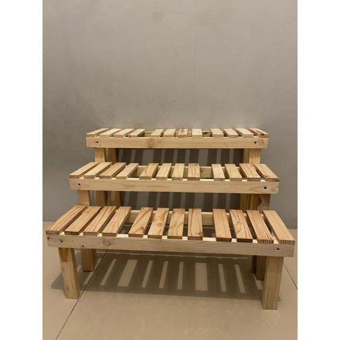 (Allthebest) Standing pot bunga kayu jati belanda / STANDING POT / rak
