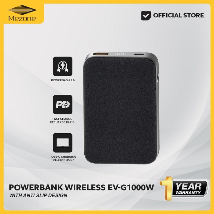 Best Seller Mezone Ev-G1000W Wireless Powerbank 15W Smart Lcd Display 10000Mah Pd
