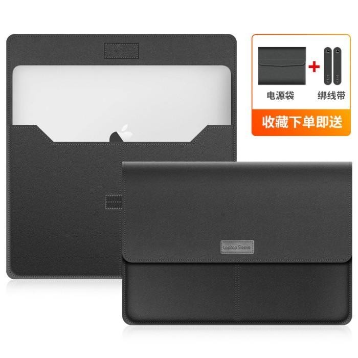 Asus VivoBook Zenbook 14 15 Leather Sleeve Sarung Tas Laptop Stand