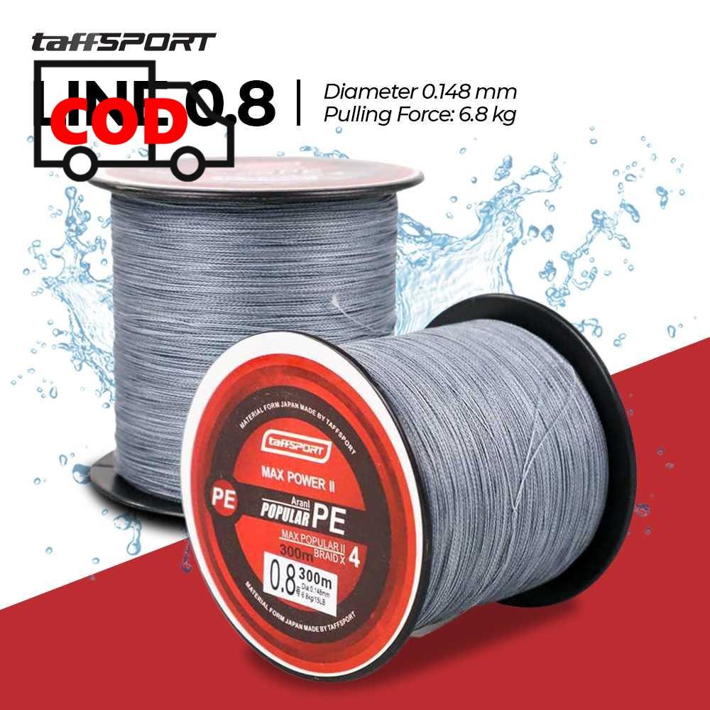 Benang Pancing PE 300 Meter Tali Senar Super Kuat Halus Anti Kriting