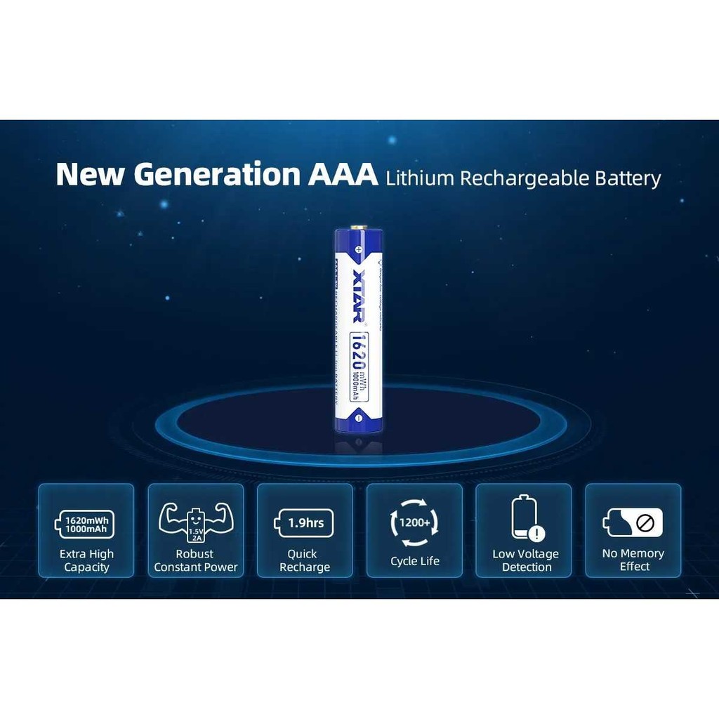 Baterai AAA Lithium Battery Rechargeable 1.5V 1000mAh/1620mWh AAA Lithium Battery Rechargeable Batte