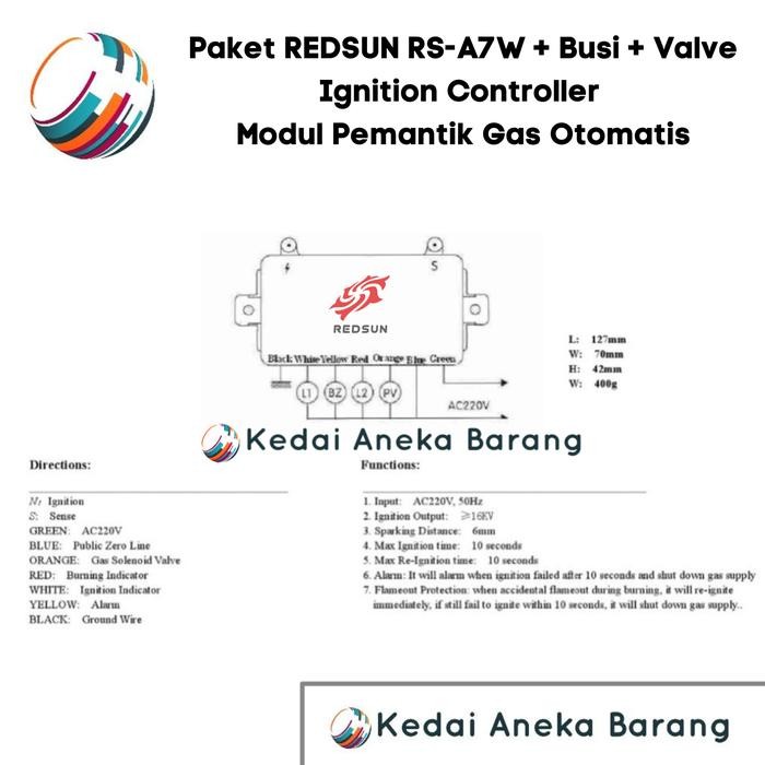 Pemantik Gas Ignition Igniter Controller Kompor Infrared Burner Paket