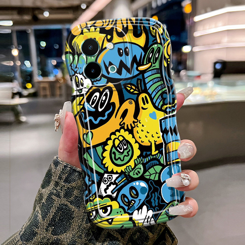 Casing Hp Untuk VIVO Y28 2024 Case Casing pola Monster kacau Kesing HP Kasing Silikon Softcase gelom