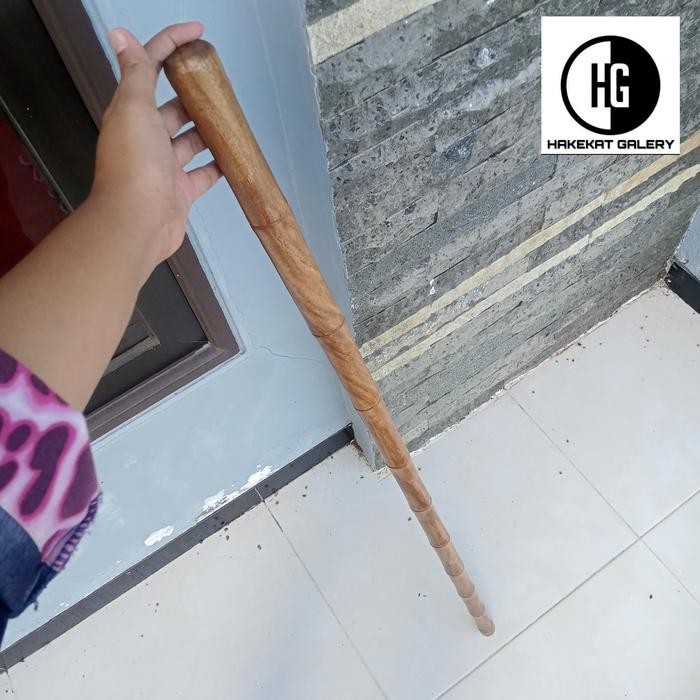 TONGKAT JALAN KAYU BIDARA MOTIF BAMBU LURUS H431