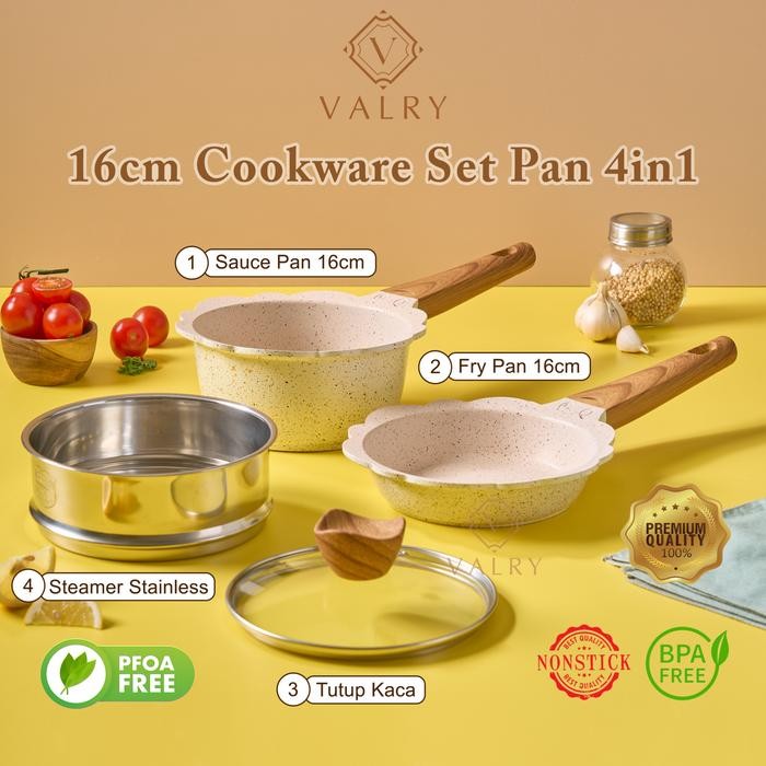 [HARGA PROMO] PANCI SET MPASI Bayi 16m Valry PREMIUM GRANITE baby cooking set DIECAST