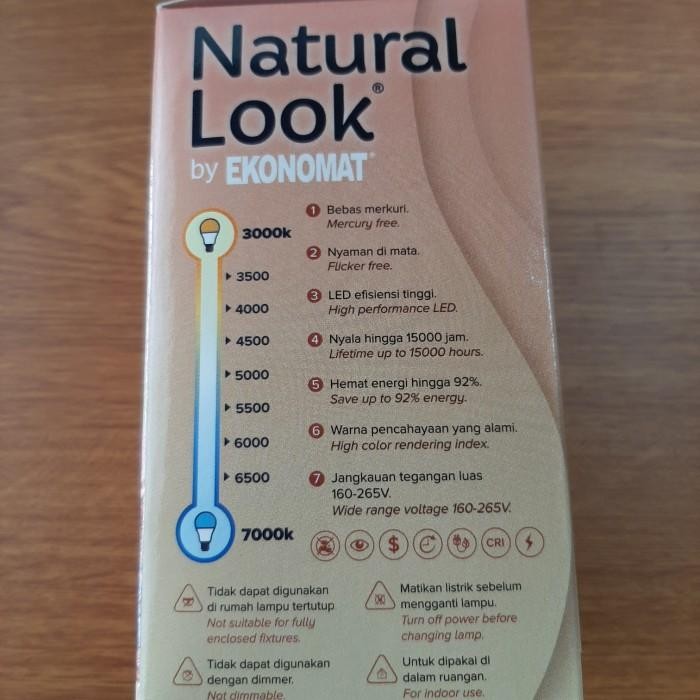 [Expert] LAMPU LED EKONOMAT NATURAL LOOK 8W 5000K WARNA MATAHARI 1040LM 8WATT