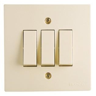 [Expert] Broco Saklar Triple IB CREAM / Saklar Lampu isi 3 GROSIR