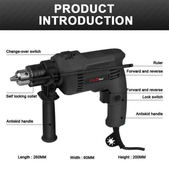 [Expert] Bor Listrik 13mm Fullset bor tembok beton besi kayu jld 8013