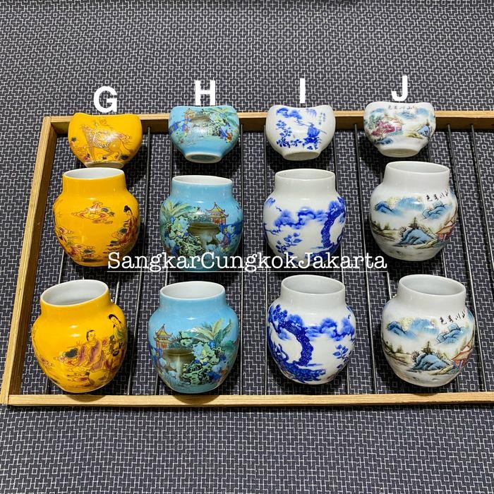 Cepuk Keramik Sangkar Burung Besar Murai Hwamei Anis set 3pcs