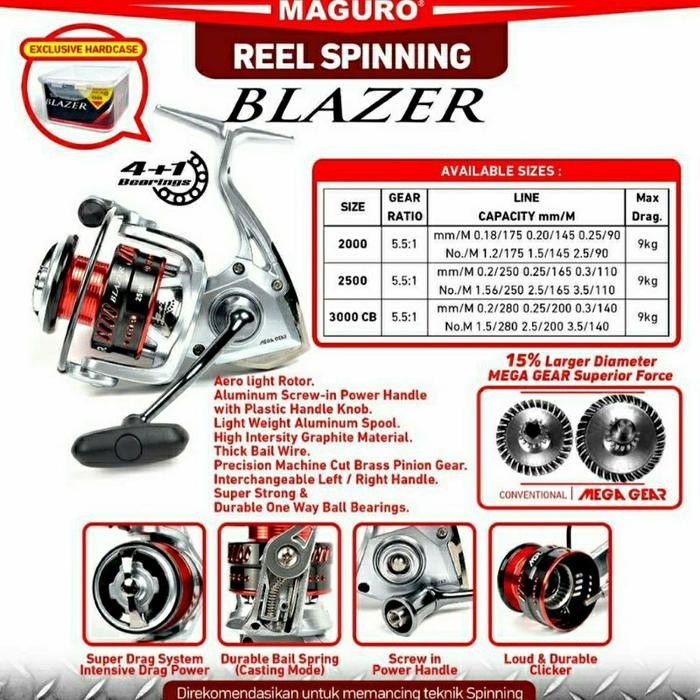 Reel Maguro Blazer 2000 2500 3000Cb #Gratisongkir