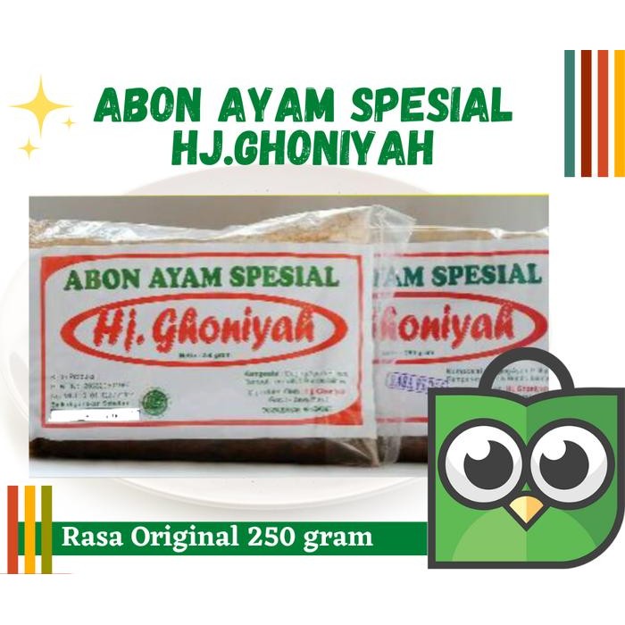 

Abon ayam Hj Ghoniyah Asli Garut Kemasan 250 gr - Original, 250 gr