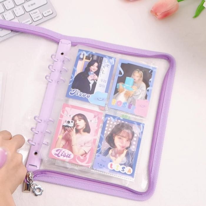 

Shinsday A5 A6 Binder Warna Zipper Glitter Transparan Aesthetic Kode 1195