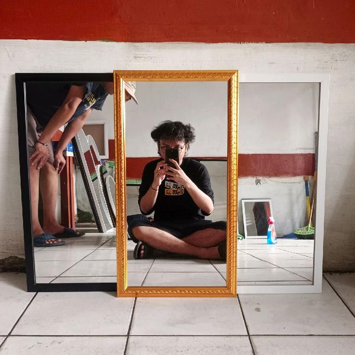 cermin dinding / cermin gantung minimalis 40x60 *