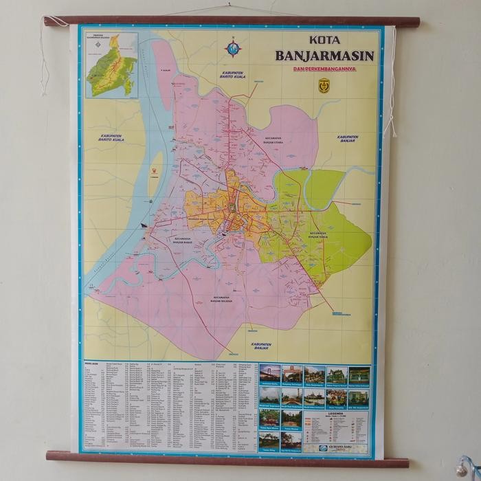 

Ready Peta Kota Banjarmasin Bingkai Kayu