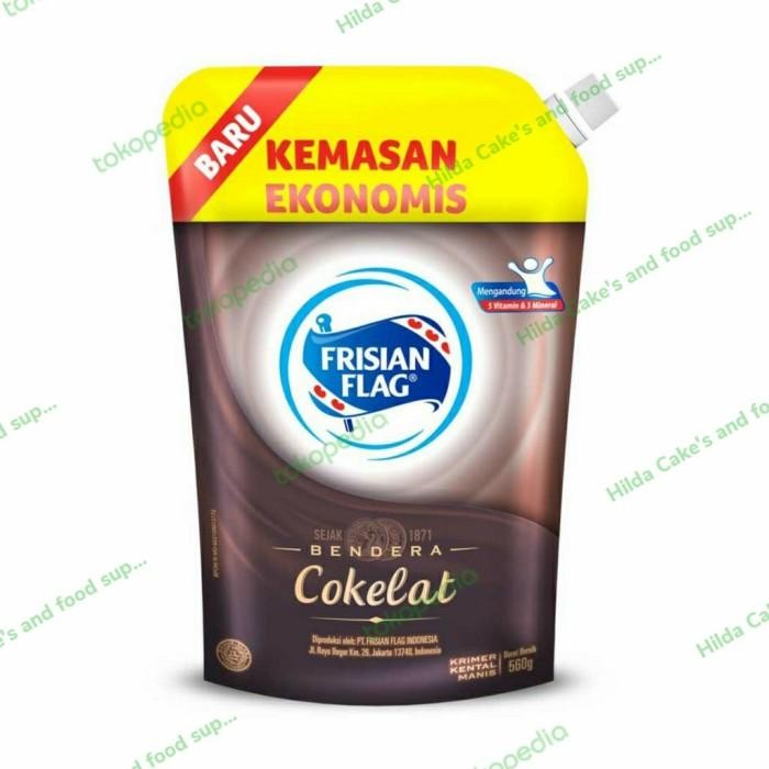 (Allthebest) Frisian Flag SKM Susu Kental Manis Coklat Pouch 560ml