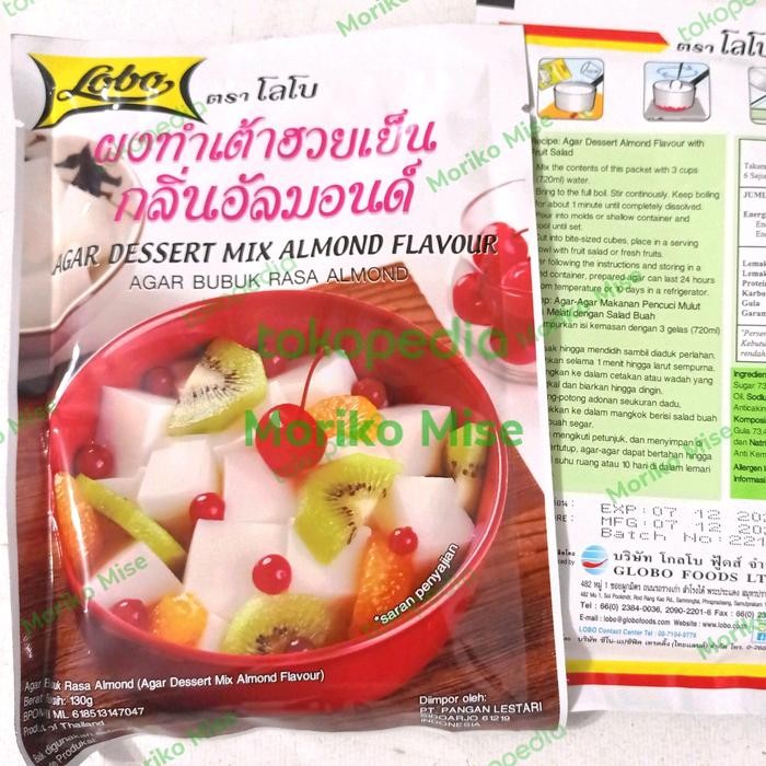 

FREShBgt- lobo almond pudding bubuk 130 gr / agar bubuk LOBO rasa almond dessert