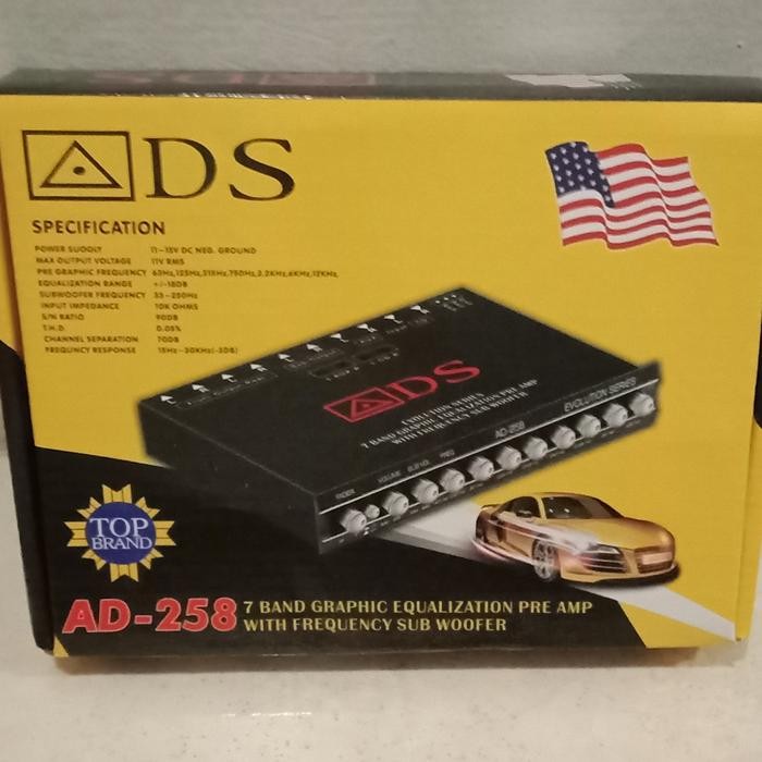 Termurah Parametrik/Pre Amp Equalizer Ads Ad-258 With Frequensi Subwoofer