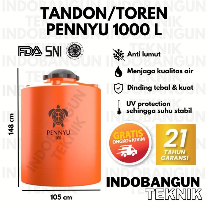 Terlaris Toren Tangki Tandon Air Pennyu 1000 Liter Garansi Murah Anti Lumut