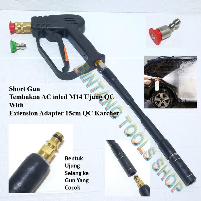 Short Gun Tembakan AC Extension Adapter Foam Nozzle untuk Jet Cleaner Karcher K1 K2 K3 K4 K5 Cuci AC