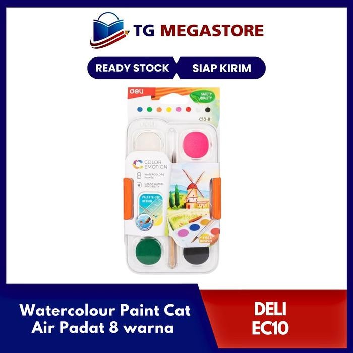 

Deli Watercolour Paint Cat Air Padat 8 warna EC108