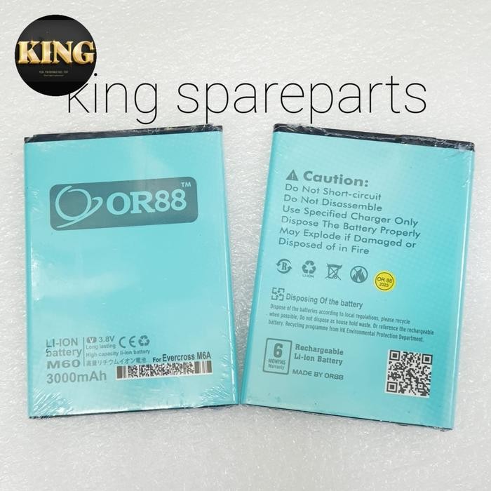 BATERAI BATRE BATTERY EVERCOSS M6A M60 DOUBLE POWER ORIENS88