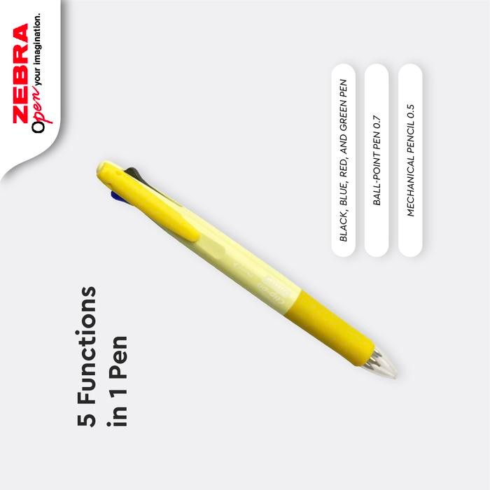 

Zebra Clip On - Multifunction Pen Gradation Series 0.7MM (4 pen + 1 mechanical pencil) Green Rubber