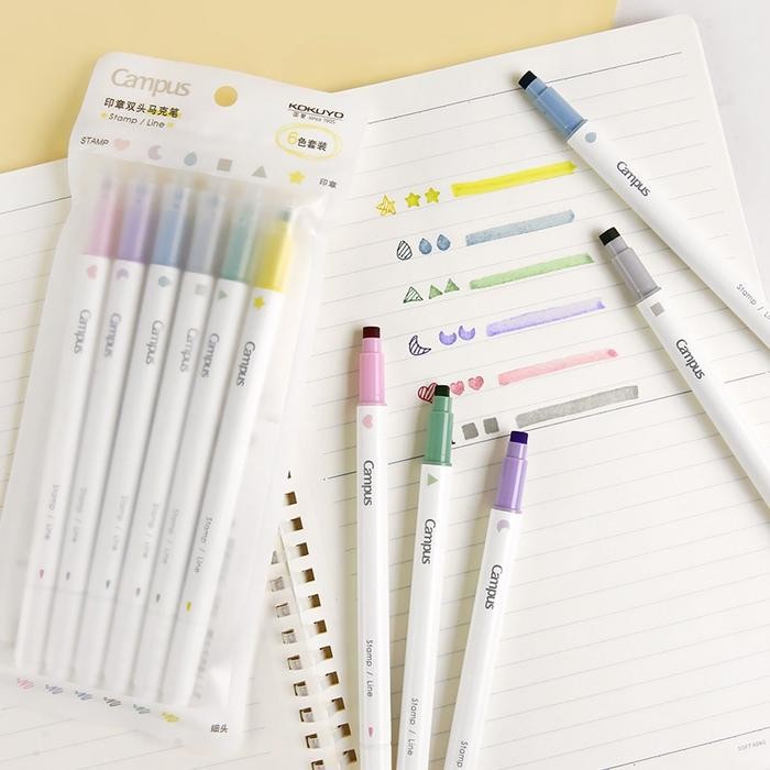 

Highlighter Pen Campus Stamp Line WSG-PMW301 Double-Side 1 pcs