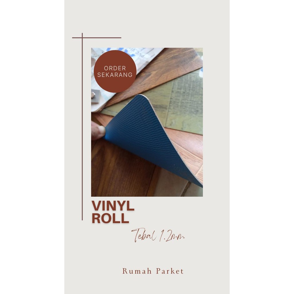 Karpet Lantai Vinyl Korea tebal 1.2mm Motif kayu