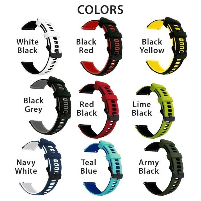 STRAP TALI JAM AMAZFIT T-REX PRO / AMAZFIT T-REX MODEL TWO TONE RUBBER