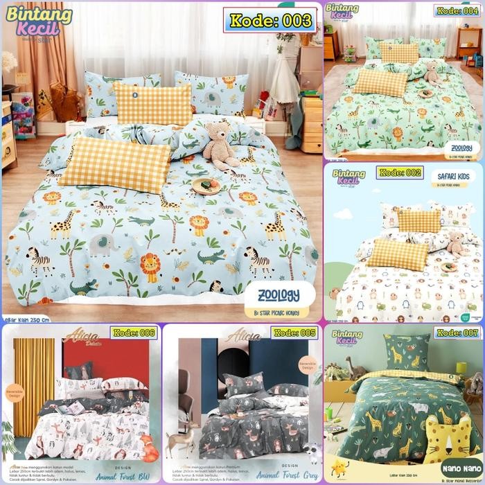 BEST SELLER Kain Bahan Sprei Meteran Katun CVC Motif Anak laki laki Hewan - Animal