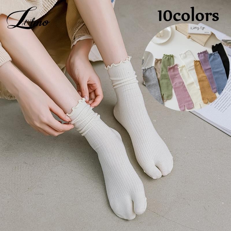 Unisex Toe Socks Cotton Split Toe Socks Simple Comfortable Two-Toed Socks Japanese Harajuku Men