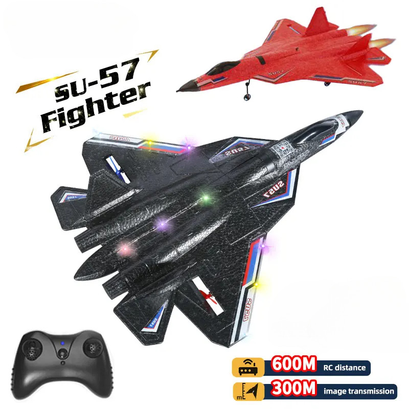 Hot Rc Plane Su35 With Led Lights 2.4G Remote Control Aircraft Flying Model Glider Su57 Epp Foam