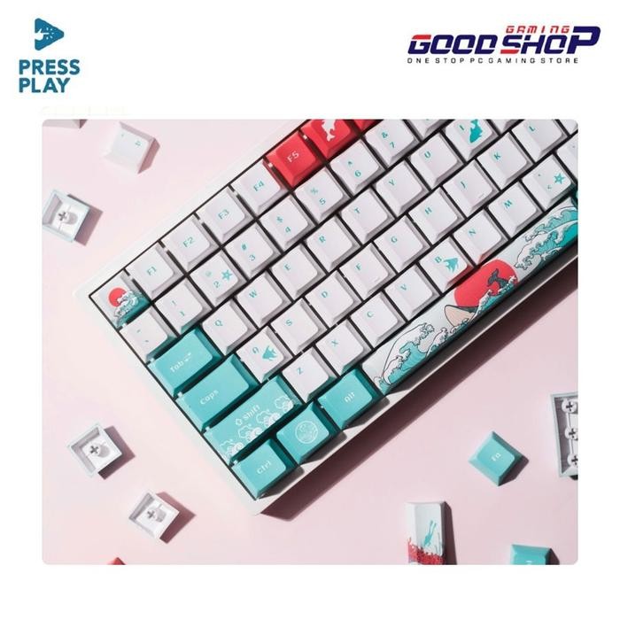 [Allthebest] Press Play Ukiyo Sea Waves PBT Dye Sub Keycaps 108 Keys
