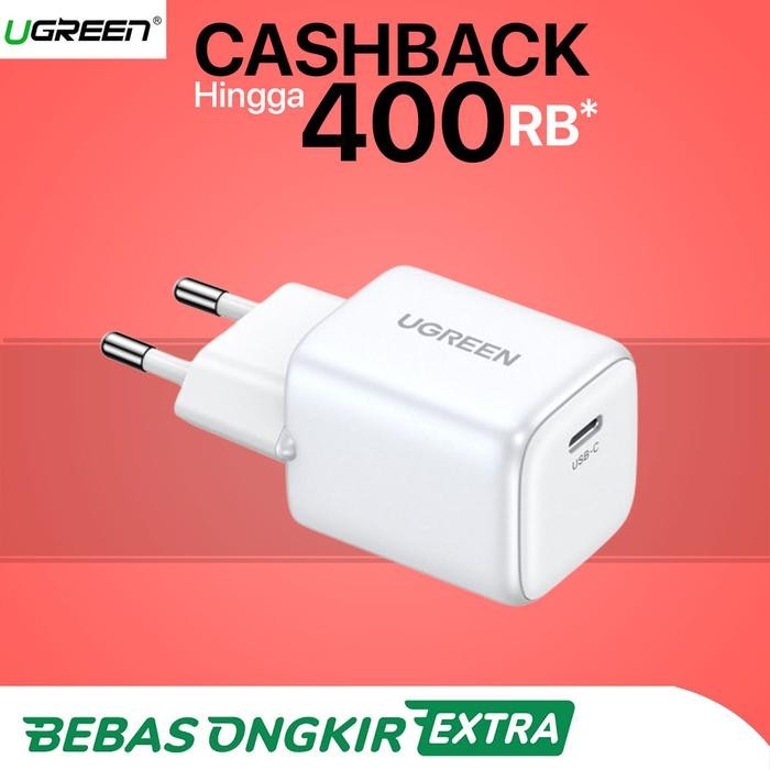UGREEN Adaptor Charger Type C NEXODE GAN 20W 3A Kepala Adapter MFI