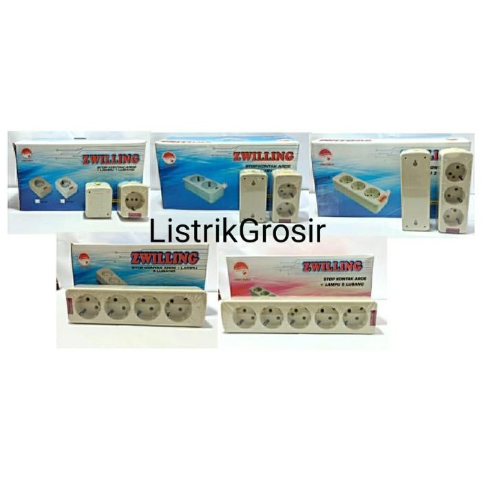 [Allthebest] ZWILLING Terminal StopKontak Stop Kontak Arde 5 Lubang + Indikator SNI