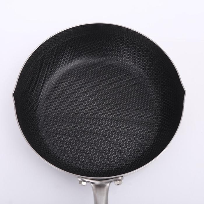 [MS] Wajan 316 Stainless Steel / Wok Pan Honeycomb Anti Gores