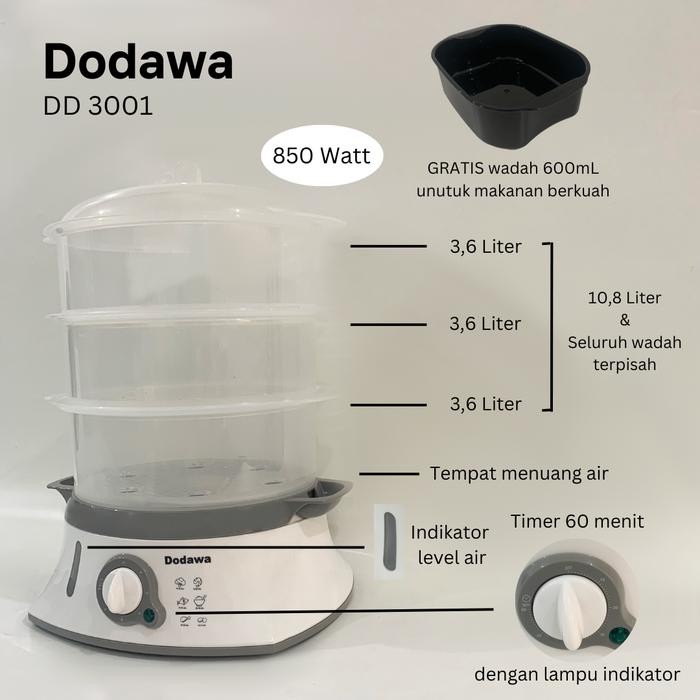 Electric Steamer 3 Level / Alat kukus dimsum 3 tingkat / Mesin kukusan