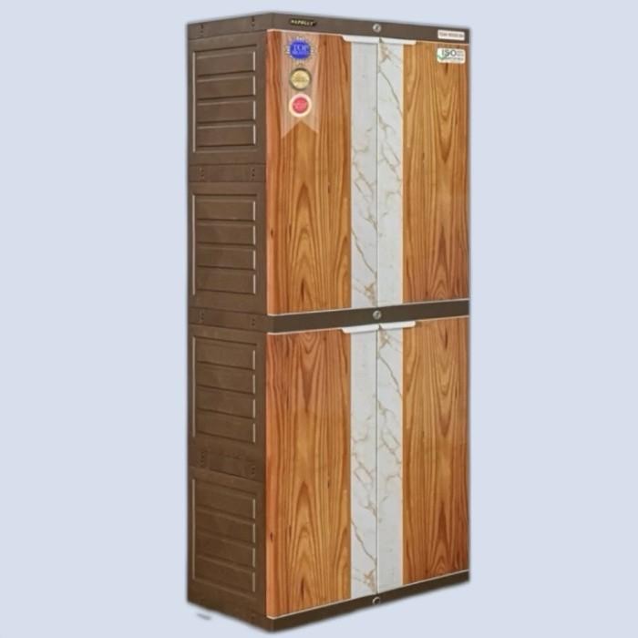 LEMARI PLASTIK NAPOLLY 4 SUSUN ICAB 204/ LEMARI 4 SUSUN TEBAL MOTIF KAYU/ LEMARI SERBAGUNA
