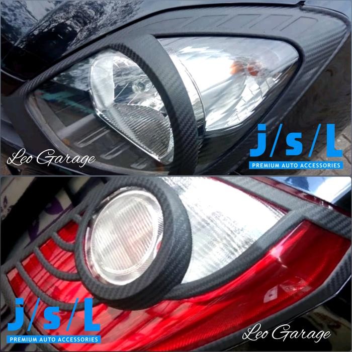 PREMIUM AGYA AYLA 2012 2016 GARNISH DEPAN BELAKANG LAMPU MOBIL LIST CARBON DOP