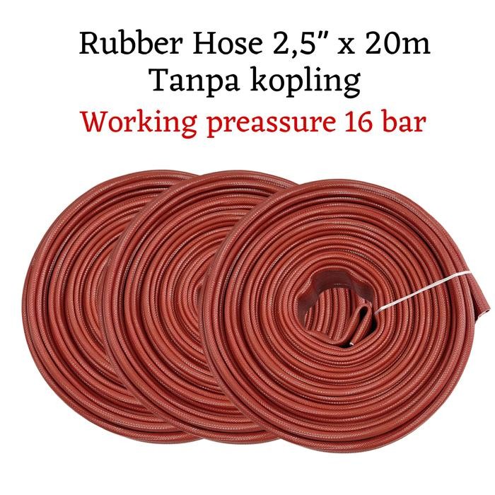 PREMIUM Selang rubber / selang hydrant rubber / selang pemadam api 2.5 / selang karet pemadam api