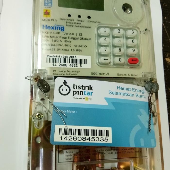 kwh meter HEXING 5/60A fase tungal 2kawat prabayar