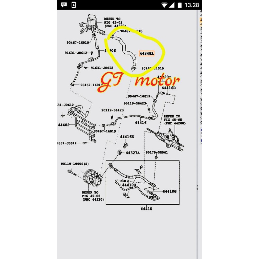 Selang Balik Hose Suction Harrier 2.4 Cc