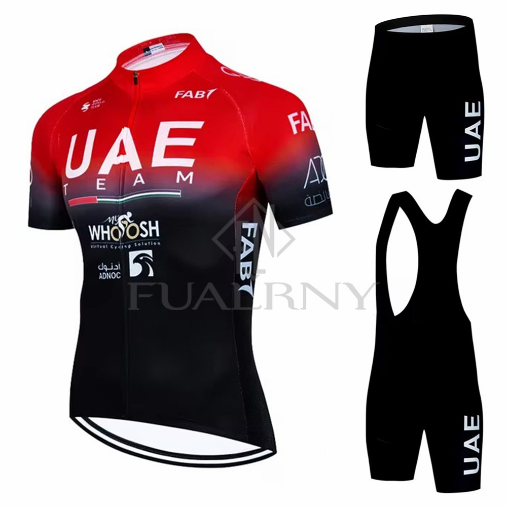 2025 Summer Cycling Jersey Sets Short Sleeve Summer Uae Team Road Bike Cycling Clothing Breathable
