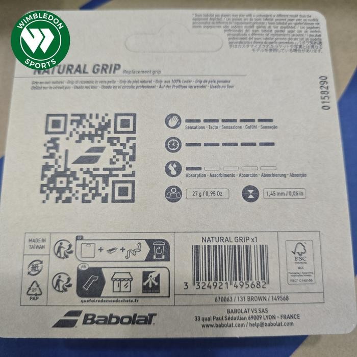 Grip kulit BABOLAT NATURAL GRIP/ Grip BABOLAT/ Grip dasar Babolat ori